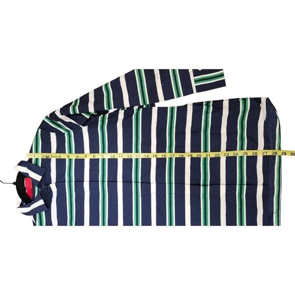 Carolina Herrera Striped Cotton Belted Shirt Dress Top 2 Multicolor Button Down - Picture 10 of 16